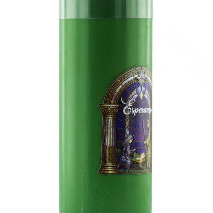 Vela Advento Verde para Altar Nascimento Colorido - 20 x 7 cm 