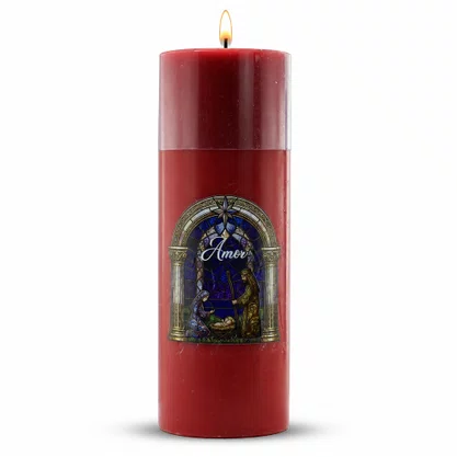 Vela Advento Vermelha para Altar Nascimento Colorido - 20 x 7 cm 