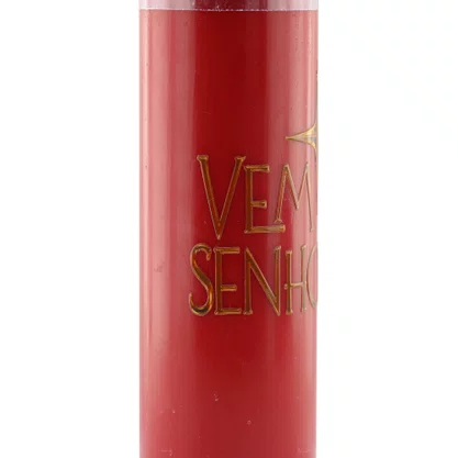 Vela Advento Vermelha para Altar Vem Senhor - 20 x 7 cm 