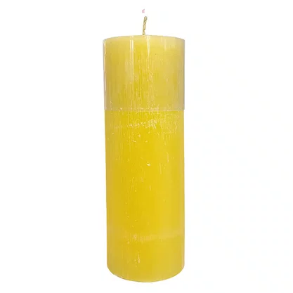 Vela Altar 25 cm x 9 cm Amarela Texturizada