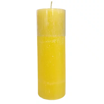 Vela Altar 30 cm x 9 cm Amarela Texturizada