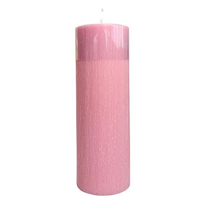 Vela Altar e Advento 20 cm x 7 cm Rosa Texturizada