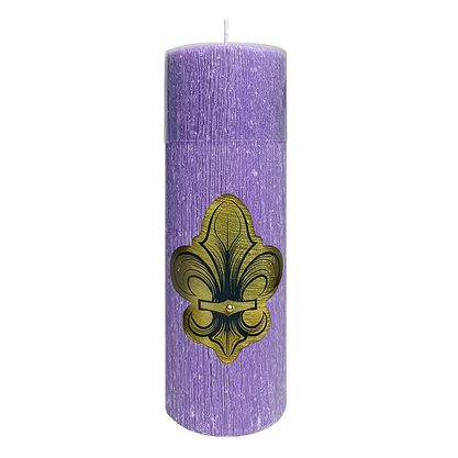 Vela Altar e Advento 20 cm x 7 cm Roxa Texturizada - Flor de Lis
