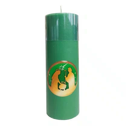 Vela Altar e Advento 20 cm x 7 cm Verde - Nascimento