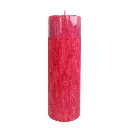Vela Altar e Advento 20 cm x 7 cm Vermelha Texturizada