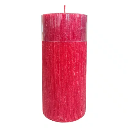 Vela Altar e Advento 20 cm x 9 cm Vermelha Texturizada