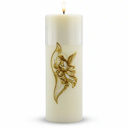 Vela Advento Branca para Altar Anjo - 20 x 7 cm 