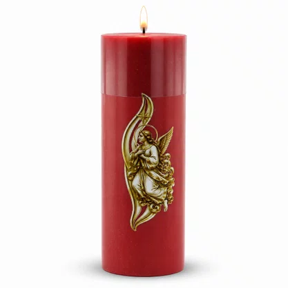 Vela Advento Vermelha para Altar Anjo - 20 x 7 cm 