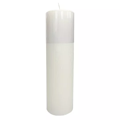 Vela Altar e Advento 25 cm x 7 cm Branca Texturizada