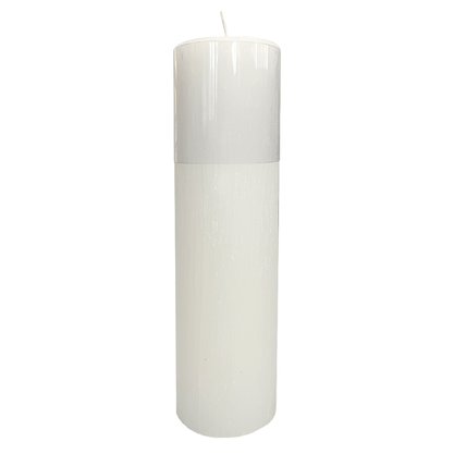 Vela Altar e Advento 25 cm x 7 cm Branca Texturizada