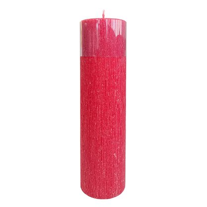 Vela Altar e Advento 25 cm x 7 cm Vermelha Texturizada
