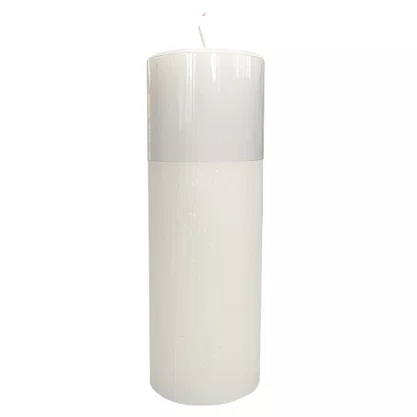 Vela Altar e Advento 25 cm x 9 cm Branca Texturizada