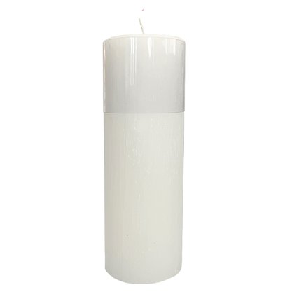 Vela Altar e Advento 25 cm x 9 cm Branca Texturizada