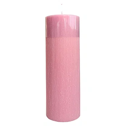 Vela Altar e Advento 25 cm x 9 cm Rosa Texturizada