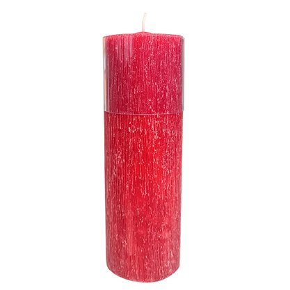 Vela Altar e Advento 25 cm x 9 cm Vermelha Texturizada