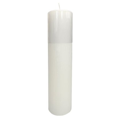 Vela Altar e Advento 30 cm x 7 cm Branca Texturizada