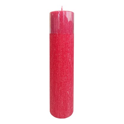 Vela Altar e Advento 30 cm x 7 cm Vermelha Texturizada