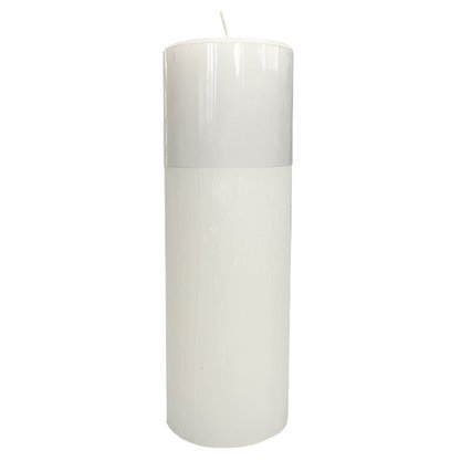 Vela Altar e Advento 30 cm x 9 cm Branca Texturizada
