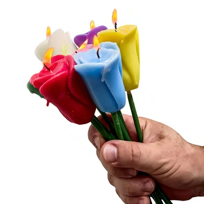 Vela Botão de Rosa Amarela