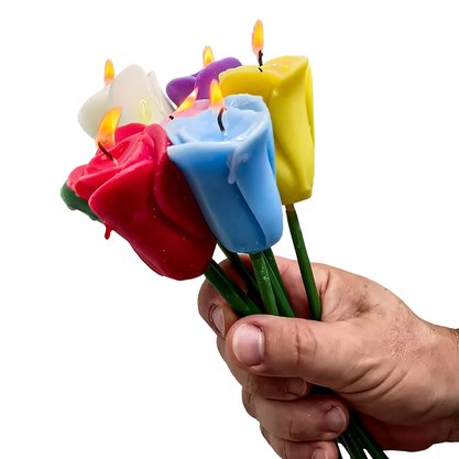 Vela Botão de Rosa Vermelha