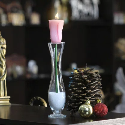 Vela Botão Rosa Rosa