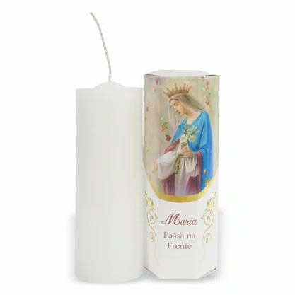 Vela caixa sextavada Maria Passa na Frente