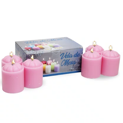 Vela de Mesa Rosa