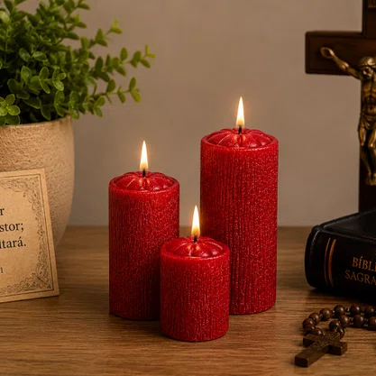 Vela Decorativa 3 Velas Vermelhas