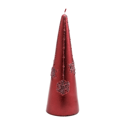 Vela Decorativa Natalina Cone Vinho - 15 cm