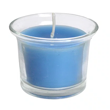 Vela Decorativa Vidro Azul - 5 cm x 6 cm