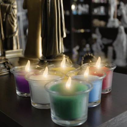 Vela Decorativa Vidro Rosa - 5 cm x 6 cm