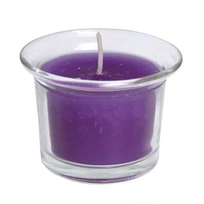 Vela Decorativa Vidro Roxa - 5 cm x 6 cm