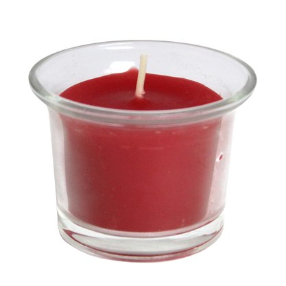 Vela Decorativa Vidro Vermelha - 5 cm x 6 cm