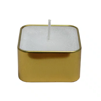 Vela Lata Quadrada Branca Perfumada - 6 cm x 3 cm