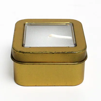 Vela Lata Quadrada Branca Perfumada - 6 cm x 3 cm