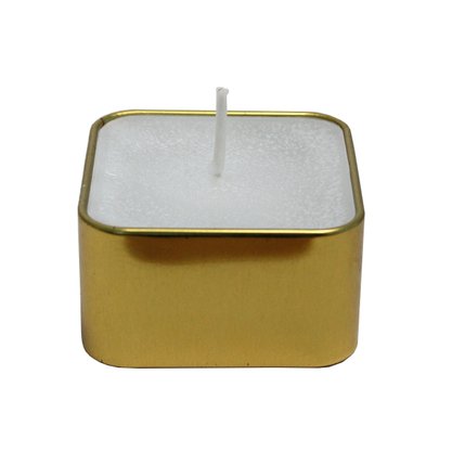Vela Lata Quadrada Branca Perfumada - 6 cm x 3 cm