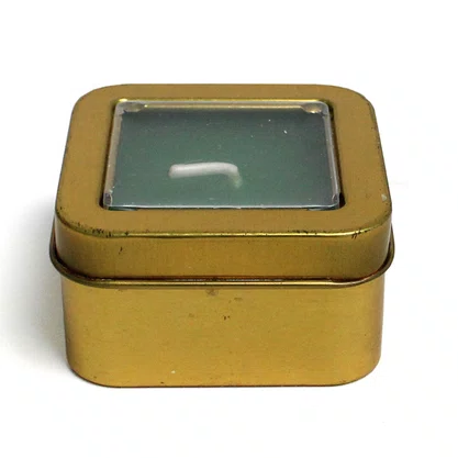 Vela Lata Quadrada Verde Perfumada - 6 cm x 3 cm