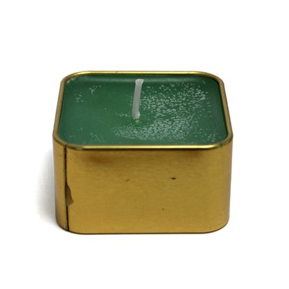 Vela Lata Quadrada Verde Perfumada - 6 cm x 3 cm