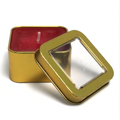 Vela Lata Quadrada Vermelha Perfumada - 6 cm x 3 cm