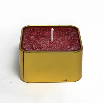Vela Lata Quadrada Vermelha Perfumada - 6 cm x 3 cm