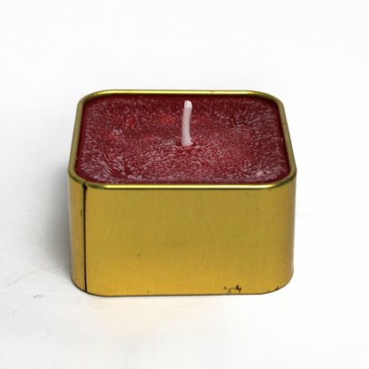 Vela Lata Quadrada Vermelha Perfumada - 6 cm x 3 cm