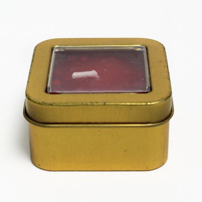 Vela Lata Quadrada Vermelha Perfumada - 6 cm x 3 cm