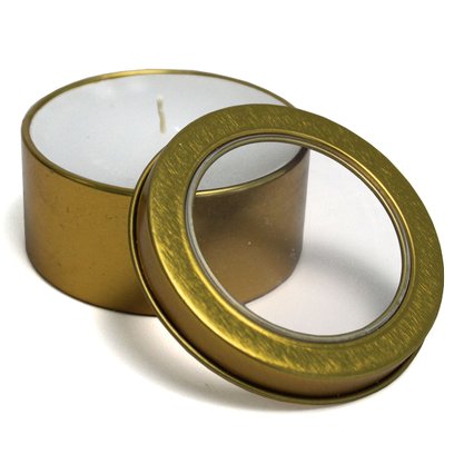 Vela Lata Redonda Branca Perfumada - 7 cm x 3 cm