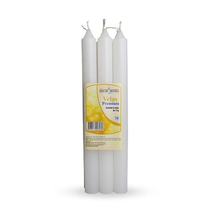 Vela Maço Premium n°10 Branca - Caixa com 12 unidades