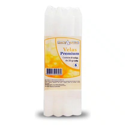 Vela Maço Premium n°6 Branca - Caixa com 24 unidades