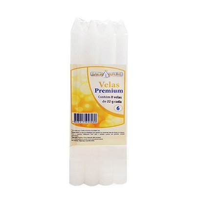 Vela Maço Premium n°6 Branca - Caixa com 24 unidades