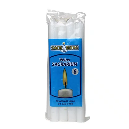 Vela Maço Sacrarium N 6 Branca - Caixa com 24 unidades