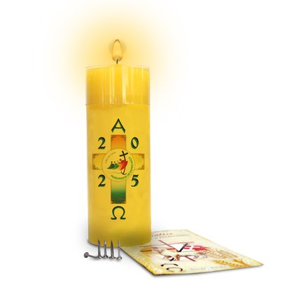 Vela Mini Círio da Família Amarelo Jubileu de Esperança 2025