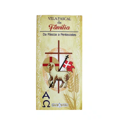 Vela Pascal da Família Cristo Cruz Marrom - 2026 Branca