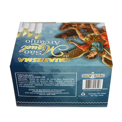 Vela Quaresma de Sao Miguel caixa com 40 velas e Folheto com Oracão